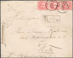 1890 3 X 5kr Ajánlott Levélen / On Registered Cover 'FIUME' - Wien - Sonstige & Ohne Zuordnung