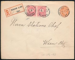 1895 Ajánlott Díjjegyes Levél 2 X 5kr Kiegészítéssel Bécsbe / Registered PS-cover With 2 X 5kr Additional Franking 'KOLO - Other & Unclassified