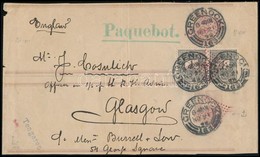 1898 Peterdy Hajóposta Küldemény: 2 összefüggő Díjjegyes Címszalag 1kr Pár Kiegészítő Bérmentesítéssel / 2 Connected PS- - Autres & Non Classés