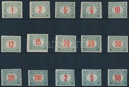 ** 1915 Pirosszámú Zöldportó Vágott Sor, Szép Minőség (12.000) / Mi 36-81 Imperforate Set (1f Kis Betapadás / Mi 36 Smal - Sonstige & Ohne Zuordnung