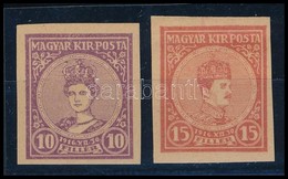 (*) 1916 Koronázás Próbanyomat Sor Kartonpapíron / Mi 188-189 Proof - Autres & Non Classés