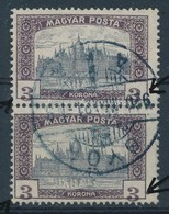 O 1920 Magyar Posta 3K Pár Elcsúszott értékjelzésekkel / Mi 258 Pair With Shifted Numerals - Autres & Non Classés