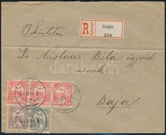 1900 Turul 1f, 4f és 3 X 10f Ajánlott Levélen / On Registered Cover 'GERJEN' - Baja - Sonstige & Ohne Zuordnung