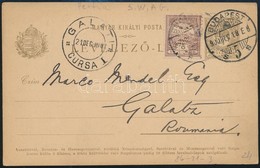 1900 Díjjegyes Levelezőlap 6f S.W.A.G. Céglyukasztásos Kiegészítéssel Romániába / PS-card With Perfin Stamp To Romania - Autres & Non Classés