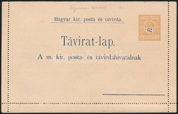 1900 Használatlan 62f Díjjegyes Zárt Táviratlap / Unused 62f PS-telegram Cover Card - Sonstige & Ohne Zuordnung