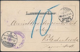 1900 Bélyeg Nélküli Képeslap Németországba, Ott Portózva / Postcard To Germany, With Postage Due - Autres & Non Classés