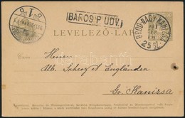 1901 Díjjegyes Levelezőlap BROD-NAGY-KANIZSA 25.SZ. Vasúti Bélyegzéssel / PS-card With Railway Postmark - Autres & Non Classés