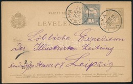 1901 Díjjegyes Levelezőlap 1f Kiegészítéssel / PS-card With Additional Franking 'VAJSZKA' - Lipcse - Sonstige & Ohne Zuordnung