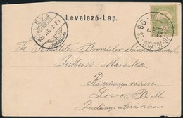 1902 Képes Levelezőlap ZÓLYOM-BREZÓ-ZÓLYOM 98.SZ. Vasúti Bélyegzéssel / Postcard With Railway Postmark - Autres & Non Classés