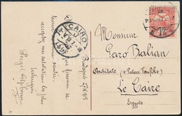 1903 Budapesti Képeslap Turul 10f Bérmentesítéssel Egyiptomba Küldve / Postcard With 10f Franking To Egypt - Other & Unclassified