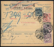 1910 Szállítólevél 2 Csomagról 1,70K Céglyukasztásos Kiegészítéssel / Parcel Card With Perfin Stamps - Sonstige & Ohne Zuordnung