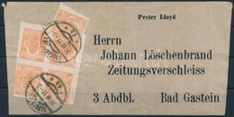 1911 Újságcímzés 5 Db Hírlapbélyeggel / Newspaper Address Label With 5 Newspaper Stamps - Autres & Non Classés