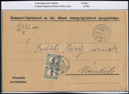 1914 Hivatalból Portóköteles Levél 2 X 5f Portóval / Cover With Postage Due - Other & Unclassified