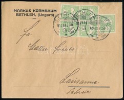 1914 Levél Turul 5 X 5f Bérmentesítéssel / Cover With 25f Franking 'BETHLEN' - 'LAUSANNE' - Other & Unclassified