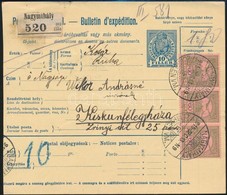 1915 Postai Szállítólevél 3 X 60f Kiegészítéssel / Parcel Card 'NAGYMIHÁLY' - Sonstige & Ohne Zuordnung