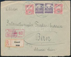 1917 Ajánlott, Cenzúrázott Levél Aszódról Svájcba / Registered, Censored Cover To Switzerland - Other & Unclassified