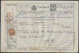 1917 Utalványtávirat Turul-Arató 300K-ról Turul - Arató Vegyes Bérmentesítéssel, Ritka! / Telegramm Money Order About 30 - Autres & Non Classés