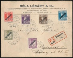 1918 Helyi Ajánlott Levél Károly-Zita/Köztársaság Sorral / Local Registered Cover - Autres & Non Classés