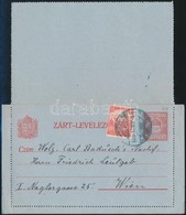 1918 Díjjegyes Zárt Levelezőlap 10f Kiegészítéssel Bécsbe / PS-cover Card With 10f Additional Franking To Vienna - Other & Unclassified