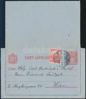 1918 Díjjegyes Zárt Levelezőlap 10f Kiegészítéssel Bécsbe / PS-cover Card With 10f Additional Franking To Vienna - Autres & Non Classés