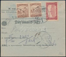 1918 Távbeszélő Jegy 1,70K Bérmentesítéssel / Telephone Ticket 'KASSA' - Other & Unclassified