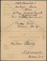 1914 Vöröskereszt Válaszos Tudakozó Lap, összefüggő Nyomtatvány / Red Cross Inquiry PS-card - Other & Unclassified