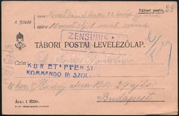 1915 Tábori Posta Levelezőlap / Field Postcard 'K.U.K. ETAPPEN STAT KOMMANDO IN SZOLYVA' - Autres & Non Classés