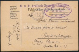 1915 Tábori Posta Levelezőlap / Field Postcard 'K.u.k. Artillerie-Reserve Sarajevo' - Sonstige & Ohne Zuordnung