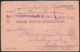 ~1916 Tábori Posta Levelezőlap / Field Postcard 'K.u.k. Trainbegleiteskadron Für Feldbahn No.5.' - Andere & Zonder Classificatie