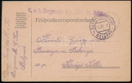 1916 Tábori Posta Képeslap / Field Postcard 'K.u.k. Bergmann Mg. Kurs In Belgrad' + 'EP BELGRAD F' - Sonstige & Ohne Zuordnung