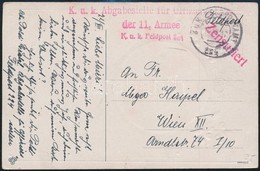 1917 Tábori Posta Képeslap / Field Postcard 'K.u.k. Abgabestelle Für Offizier Der 11. Armee' + 'FP 224' - Sonstige & Ohne Zuordnung