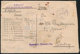 1917 Tábori Posta Pénzeslevél / Field Post Insured Cover 'FP 392 A' - Autres & Non Classés