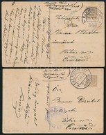 1917 2 Db Tábori Posta Képeslap Különböző Rádió Bélyegzéssel / Field Postcard 2 Different Radio Cancellation 'K.u.K. Fel - Autres & Non Classés