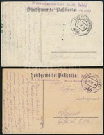 1918 2 Db Kézzel Festett Képeslap Tábori Postán Küldve / Handpainted Field Postcards 'Brunnenbauabteilung Obstlt. Beichl - Andere & Zonder Classificatie