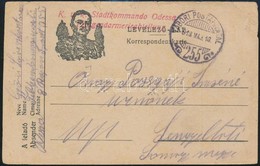 1918 Grafikus Tábori Posta Levelezőlap / Field Postcard 'K.u.k. Stadtkommando Odessa Feldgendarmerieabteilung' + 'TP 255 - Andere & Zonder Classificatie