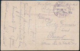1918 Tábori Posta Képeslap / Field Postcard 'K.u.k. 30 Cm Mörser-Batterie Nr.13/S6 Autopark' + 'TP 290' - Other & Unclassified