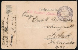 1917 Rajzos Tábori Képeslap Hajópostával / Field Postcard With Drawing 'S.M. Dampfer Cirkvenica' - Andere & Zonder Classificatie