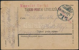 1917 Tábori Posta Levelezőlap / Field Postcard 'Konvikt Spital Ujvidék' - Autres & Non Classés