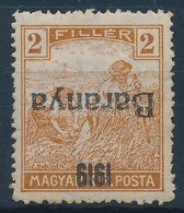 * Baranya I. 1919 Arató 2f Fordított Felülnyomással (35.000) / Mi 18 Inverted Overprint. Signed: Bodor (rozsda / Stain) - Autres & Non Classés