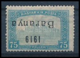 * Baranya I. 1919 Parlament 75f Fordított Felülnyomással (22.000) / Mi 28 With Inverted Overprint. Signed: Bodor - Other & Unclassified