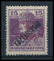 * Debrecen I. 1919 Károly/Köztársaság 15f Piros Felülnyomással, Mindössze 100 Db Bélyeg Készült! (70.000) / Mi 57a. Sign - Sonstige & Ohne Zuordnung