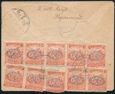 1920 Ajánlott Levél 10 X Magyar Posta 10f Bérmentesítéssel, Cenzúrázva / Registered Censored Cover 'HAJDÚSZOVÁT' - Debre - Sonstige & Ohne Zuordnung