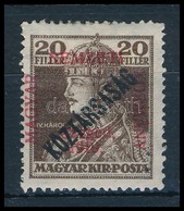 * 1919 Károly/Köztársaság 20f (12.500) / Mi 38 Signed: Bodor - Other & Unclassified