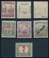 ** * 1919 7 Db Bélyeg, Közte Elcsúszott Felülnyomás, Gépszínátnyomat (**13.800) / 7 Stamps, Including Shifted Overprint, - Andere & Zonder Classificatie