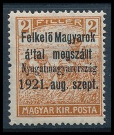 ** Nyugat-Magyarország I. 1921 Arató 2f Próbanyomat  / Proof. Signed: Bodor - Altri & Non Classificati