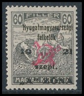 * Nyugat-Magyarország II. 1921 Arató 60f (**19.000) / Mi 17 Signed: Bodor, Werner - Andere & Zonder Classificatie