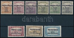 * Nyugat-Magyarország IV. 1921 9 Db Bélyeg, Az 60f Hármaslyukasztással (11.500) / 9 Stamps, One With 3 Hole Punching. Si - Altri & Non Classificati
