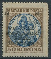 * Nyugat-Magyarország V. 1921 Koronás Madonna 50K (**150.000) / Mi 57 Signed: Bodor (törés, Foghibák / Folded, Perf. Fau - Altri & Non Classificati