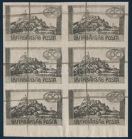 Nyugat-Magyarország VII. 1921 Fogazatlan Próbanyomat 50f 6-os Tömbben / Mi 73 Imperforate Proof Block Of 6 - Andere & Zonder Classificatie