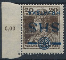 * 1918 Károly 20f Fordított Felülnyomással / Mi 85 With Inverted Overprint. Signed: Bodor - Sonstige & Ohne Zuordnung
